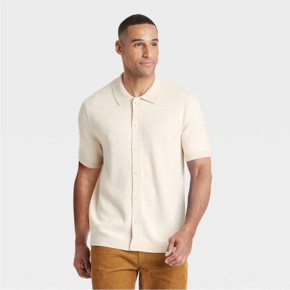 Goodfellow & Co jacquard- knit button polo cardigan sweater - Picture 6 of 6